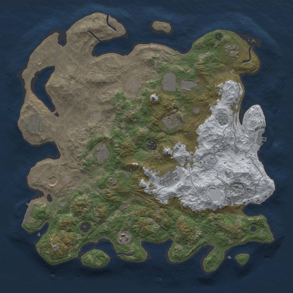 Rust Map: Procedural Map, Size: 4250, Seed: 1104105965, 20 Monuments