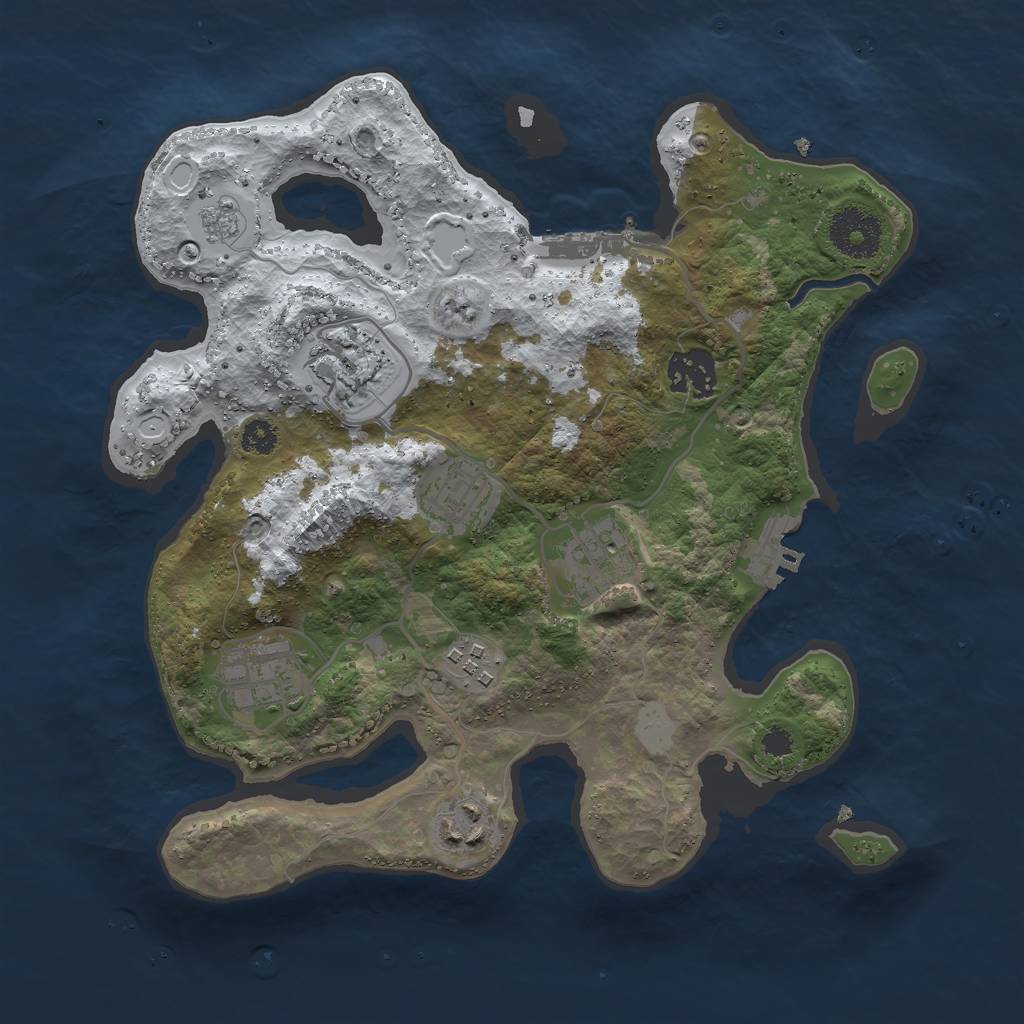 Rust Map: Procedural Map, Size: 3000, Seed: 1087293418, 15 Monuments