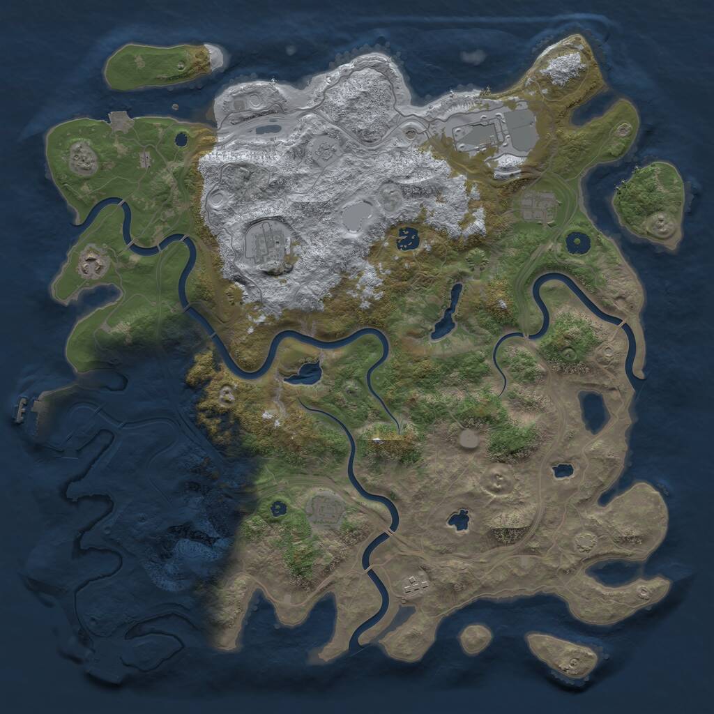 Rust Map: Procedural Map, Size: 4500, Seed: 156, 13 Monuments