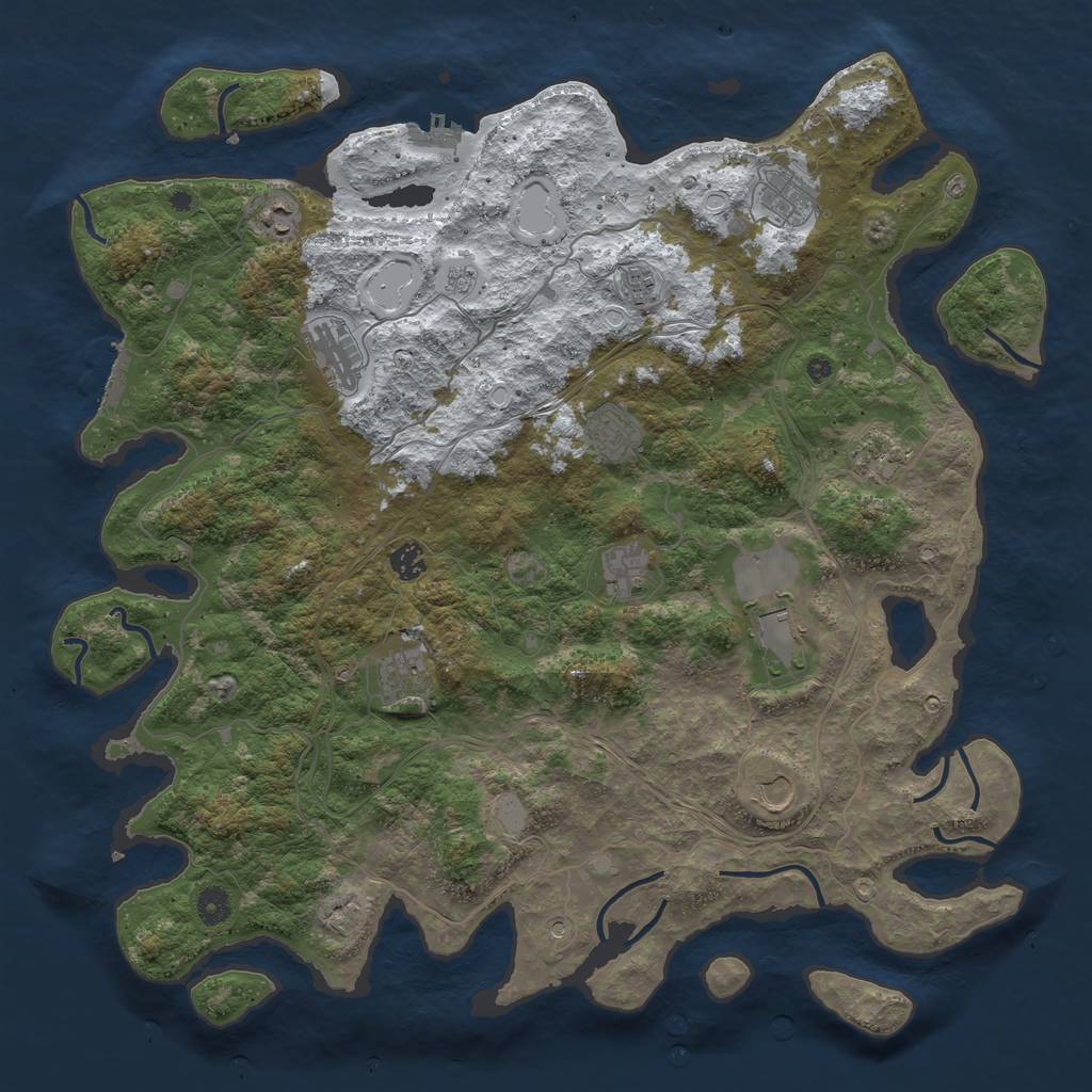 Rust Map: Procedural Map, Size: 4500, Seed: 156, 20 Monuments