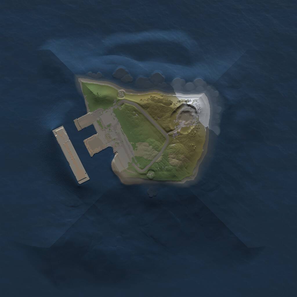 Rust Map: Procedural Map, Size: 1000, Seed: 3858520, 2 Monuments