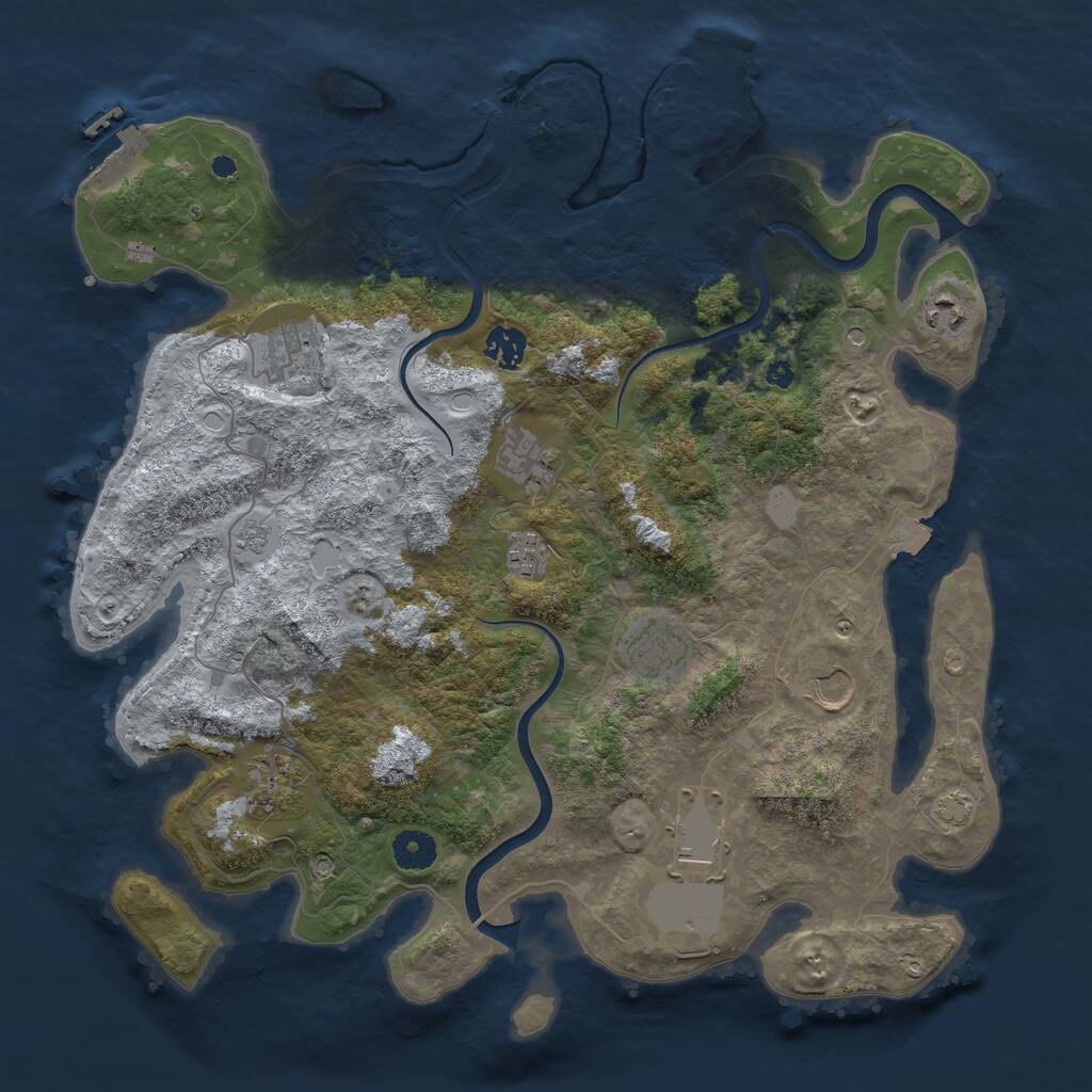 Rust Map: Procedural Map, Size: 3900, Seed: 147354, 15 Monuments