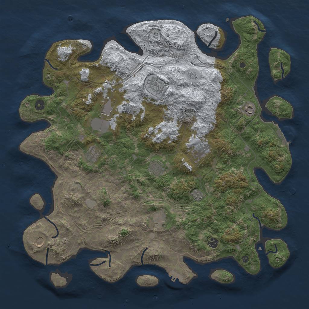 Rust Map: Procedural Map, Size: 4500, Seed: 672276601, 19 Monuments
