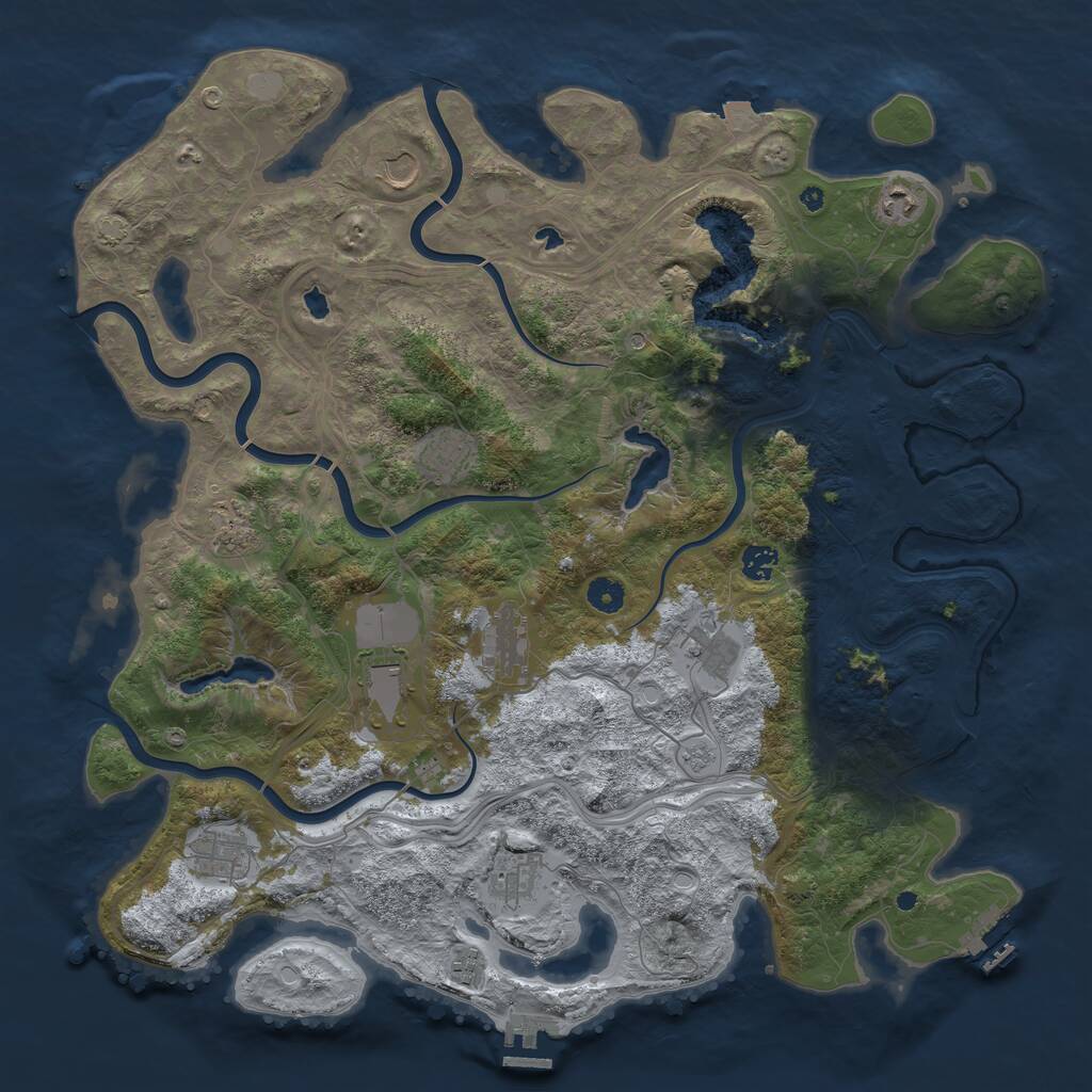 Rust Map: Procedural Map, Size: 4500, Seed: 4329004, 17 Monuments