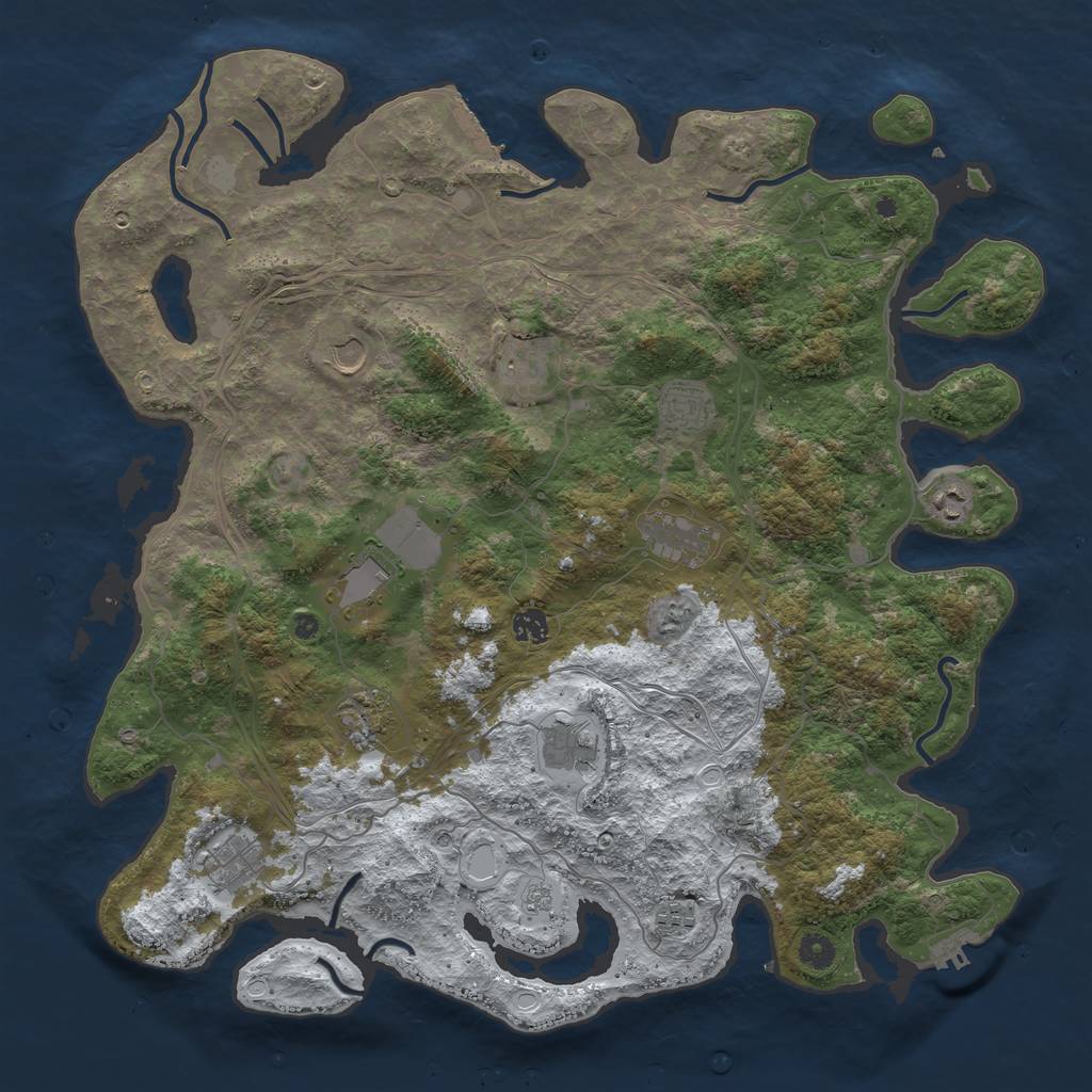 Rust Map: Procedural Map, Size: 4500, Seed: 4329004, 20 Monuments