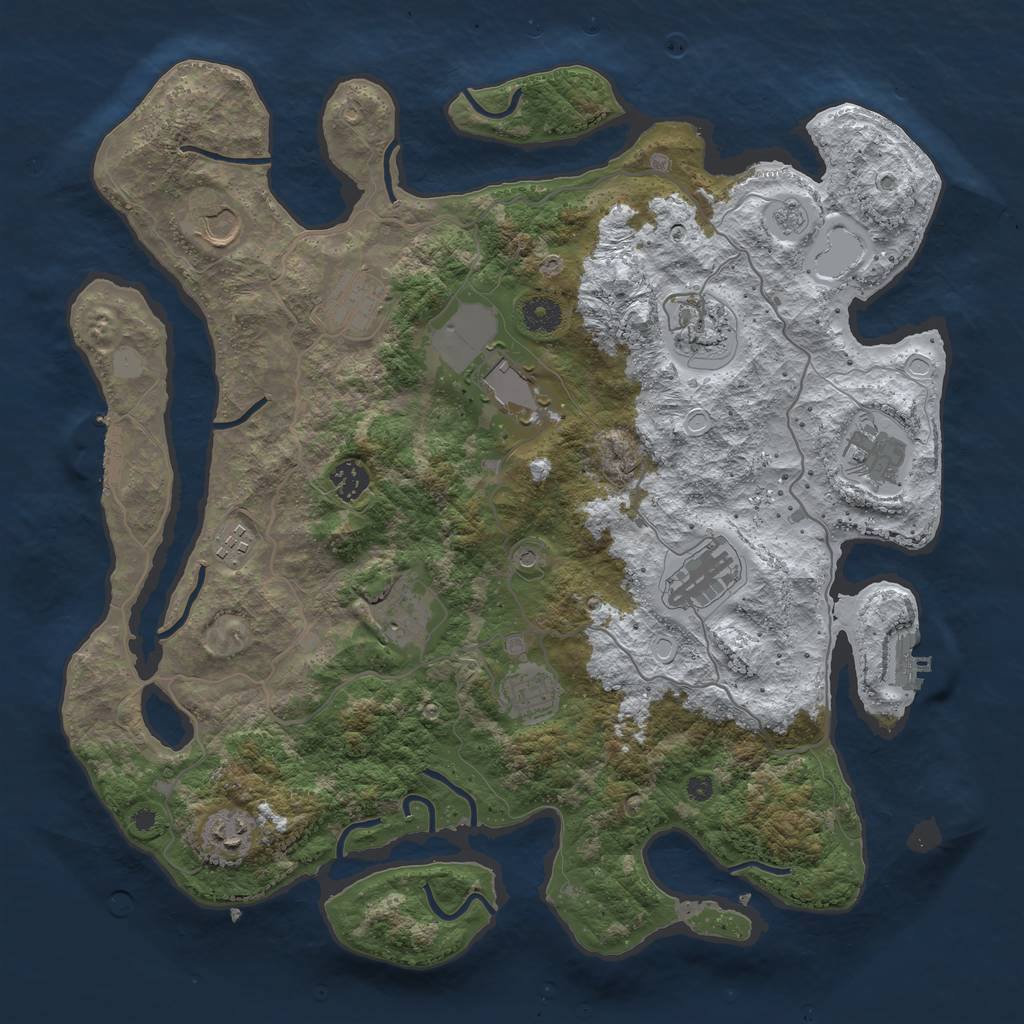 Rust Map: Procedural Map, Size: 4000, Seed: 1536348436, 20 Monuments