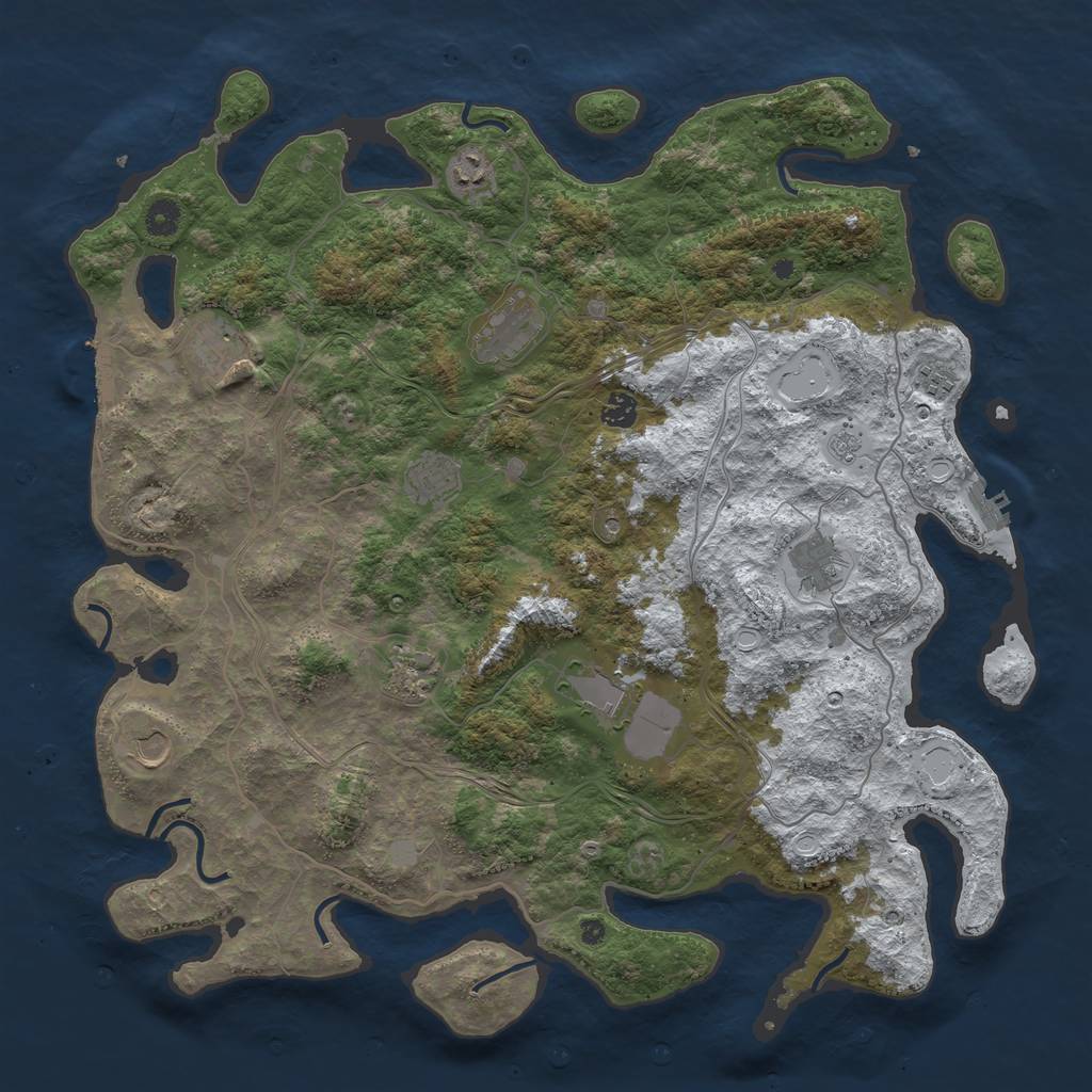 Rust Map: Procedural Map, Size: 4500, Seed: 1901590044, 19 Monuments