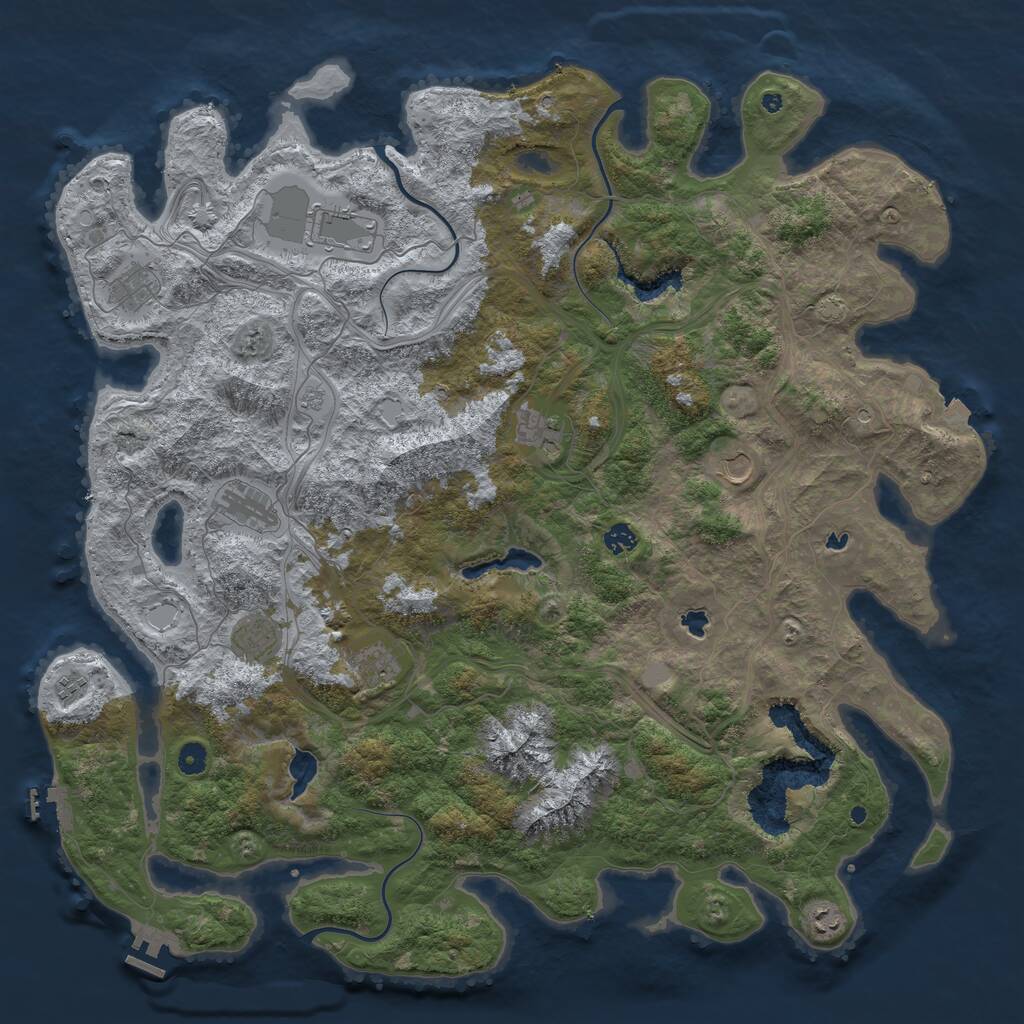 Rust Map: Procedural Map, Size: 5000, Seed: 50460206, 16 Monuments