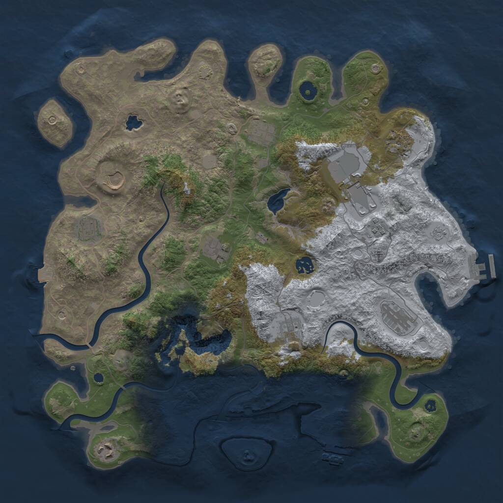 Rust Map: Procedural Map, Size: 4200, Seed: 506538833, 17 Monuments