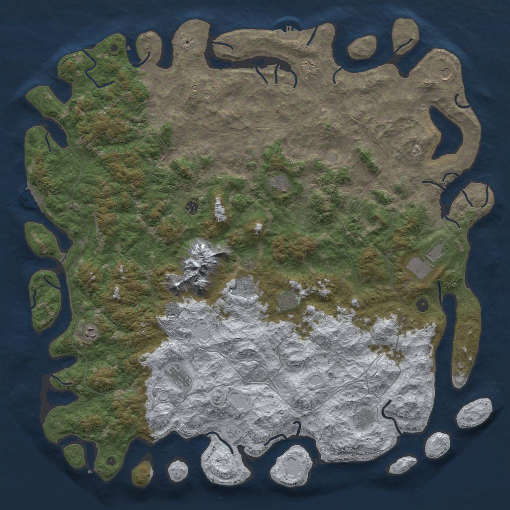 Rust Map: Procedural Map, Size: 6000, Seed: 1471682, 20 Monuments