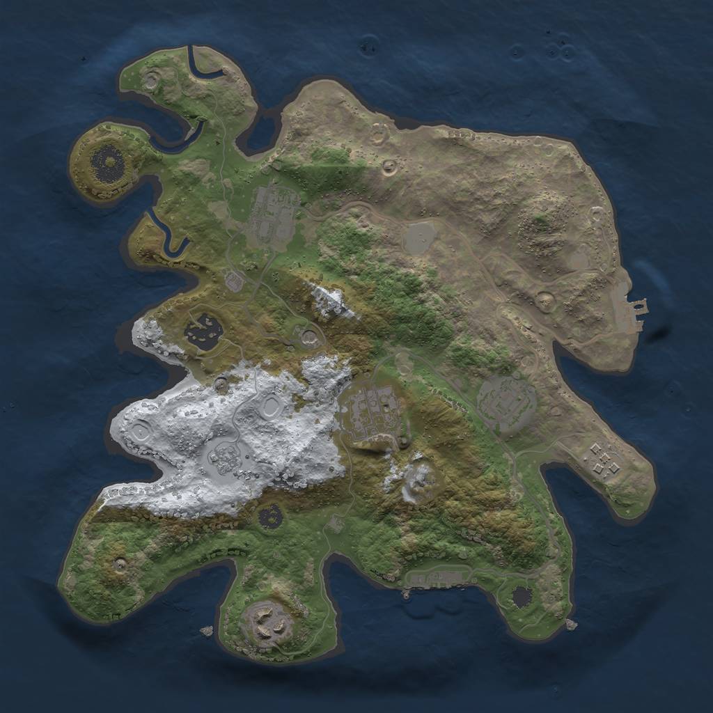Rust Map: Procedural Map, Size: 3000, Seed: 8401, 15 Monuments