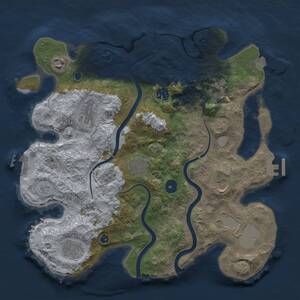 Thumbnail Rust Map: Procedural Map, Size: 3500, Seed: 1339692525, 15 Monuments
