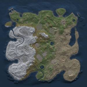 Thumbnail Rust Map: Procedural Map, Size: 3500, Seed: 1339692525, 14 Monuments