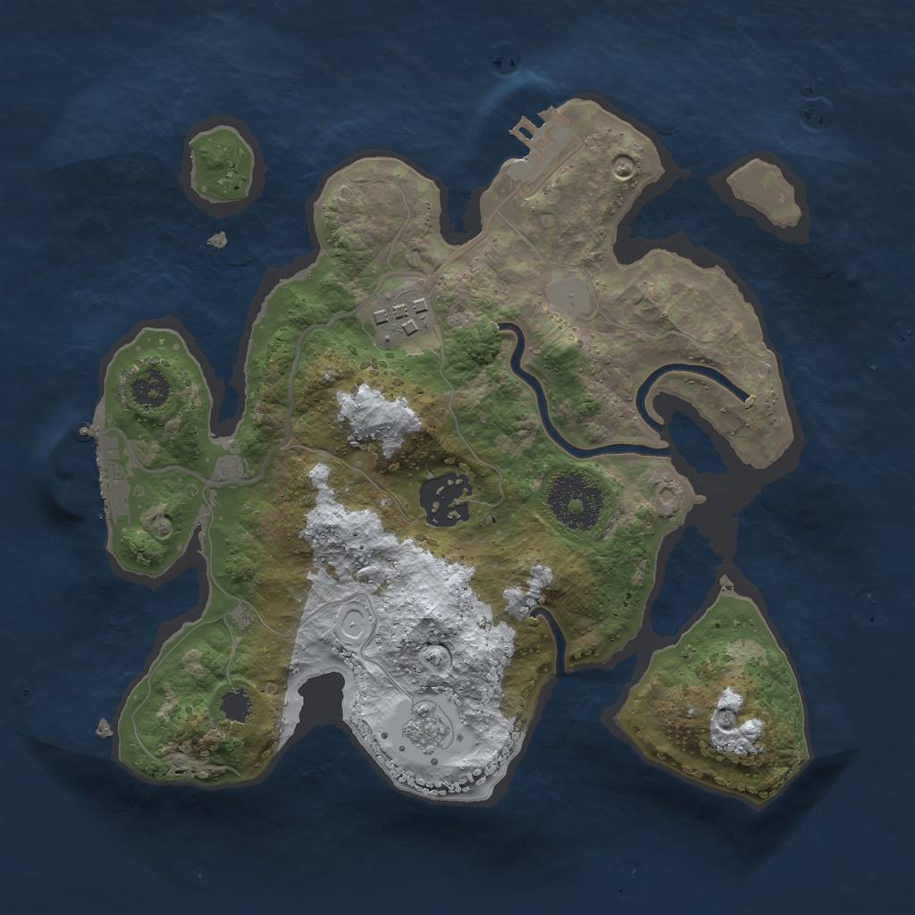 Rust Map: Procedural Map, Size: 2500, Seed: 22255, 10 Monuments