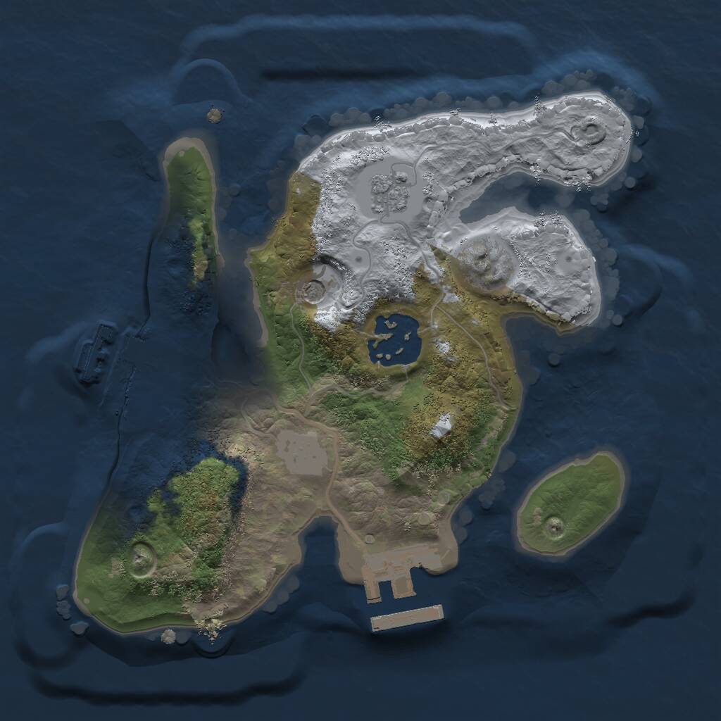 Rust Map: Procedural Map, Size: 2000, Seed: 2030880, 6 Monuments