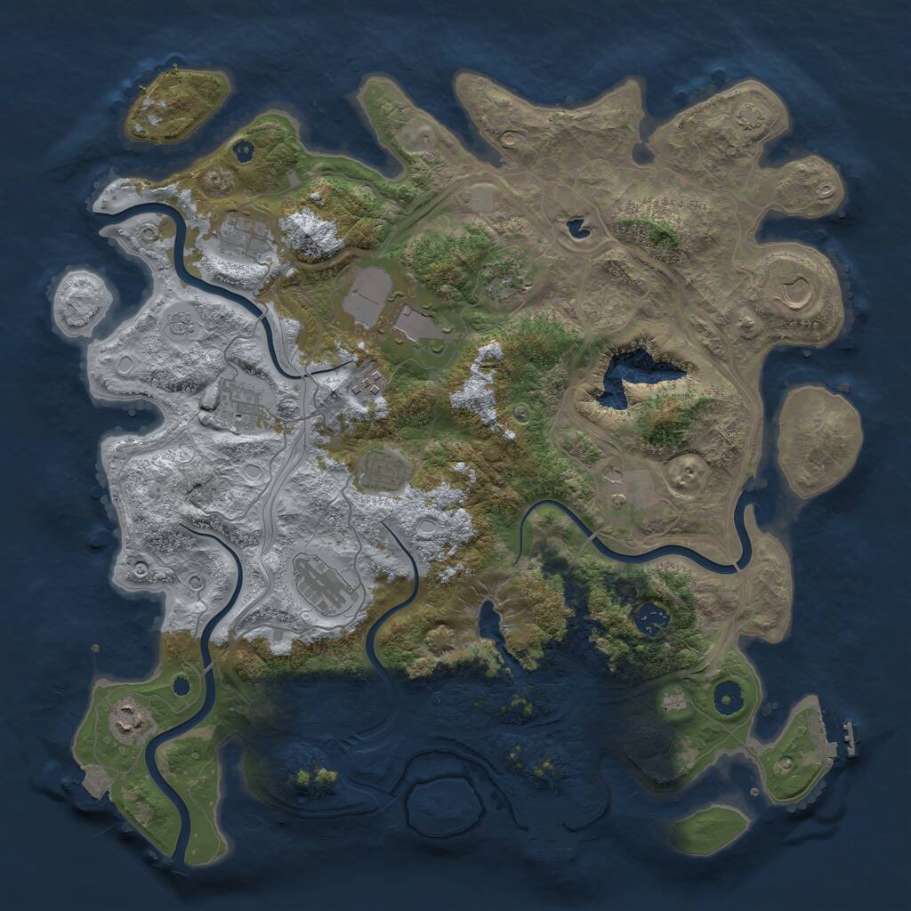 Rust Map: Procedural Map, Size: 4250, Seed: 628178909, 17 Monuments