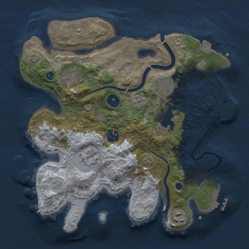 Rust Map: Procedural Map, Size: 3000, Seed: 809115872, 13 Monuments