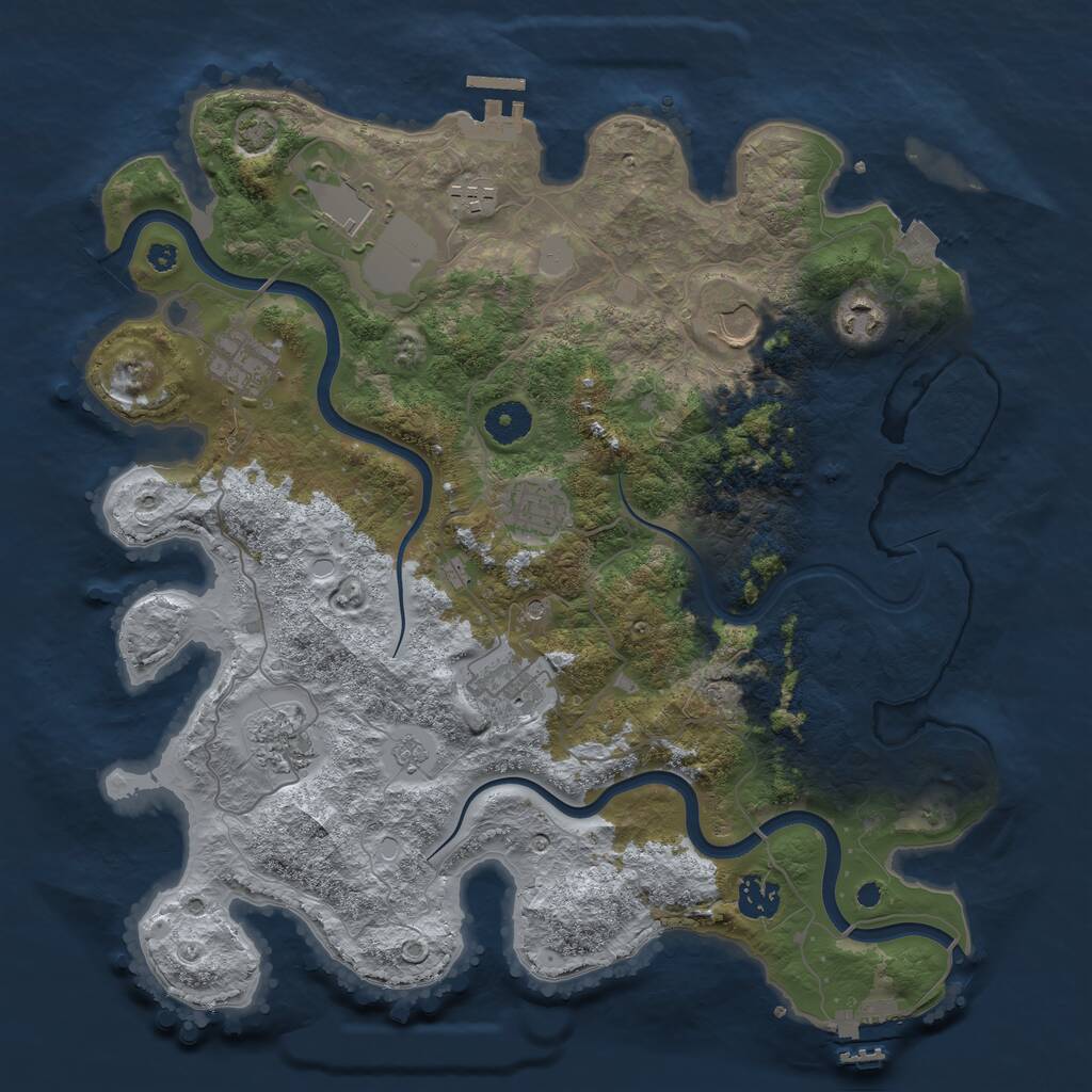 Rust Map: Procedural Map, Size: 3750, Seed: 306981825, 15 Monuments