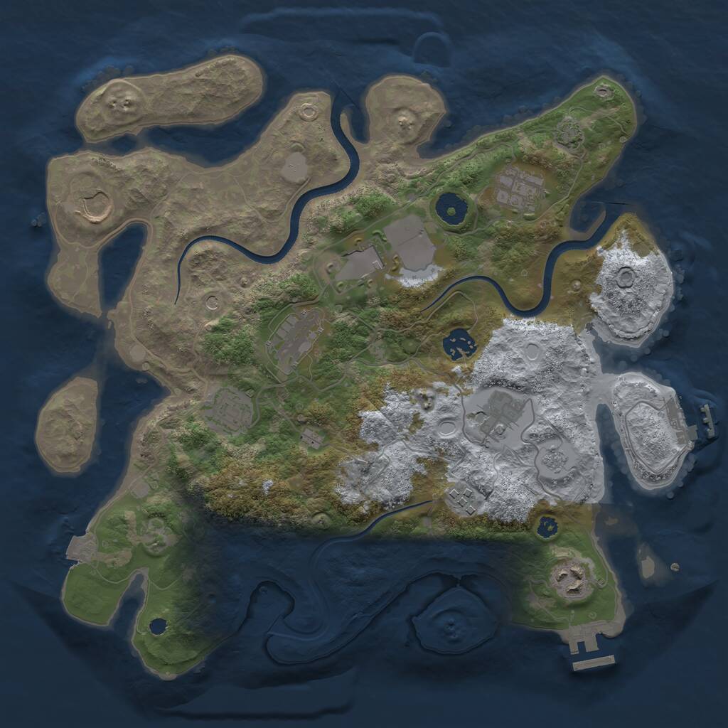 Rust Map: Procedural Map, Size: 3500, Seed: 551957899, 15 Monuments