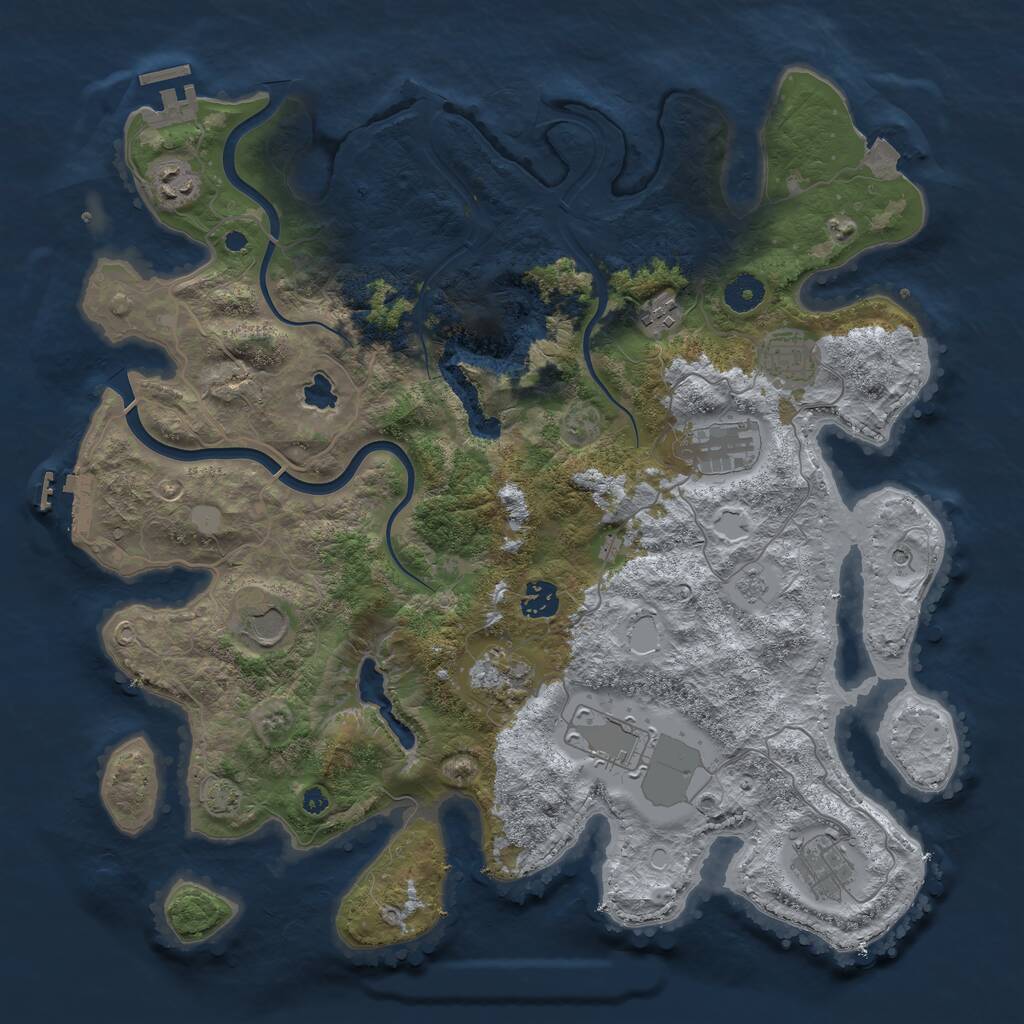 Rust Map: Procedural Map, Size: 4000, Seed: 2941303, 15 Monuments