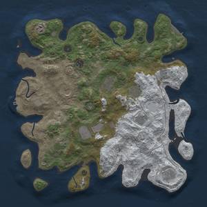 Thumbnail Rust Map: Procedural Map, Size: 4000, Seed: 2941303, 19 Monuments