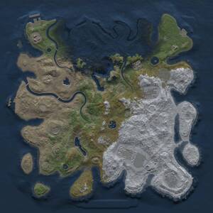 Thumbnail Rust Map: Procedural Map, Size: 4000, Seed: 2941303, 15 Monuments