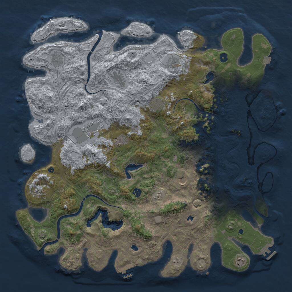 Rust Map: Procedural Map, Size: 4950, Seed: 911710510, 17 Monuments