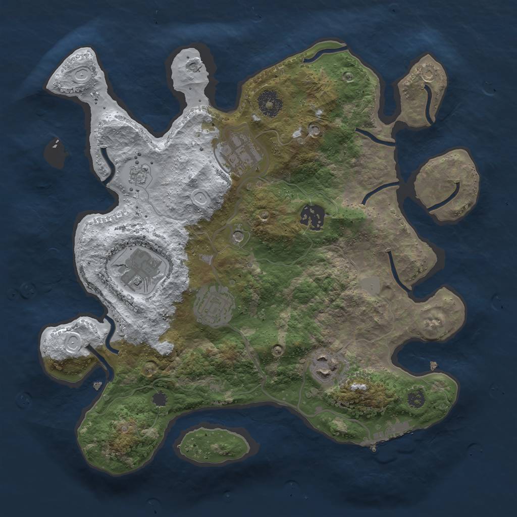 Rust Map: Procedural Map, Size: 3000, Seed: 67251, 13 Monuments