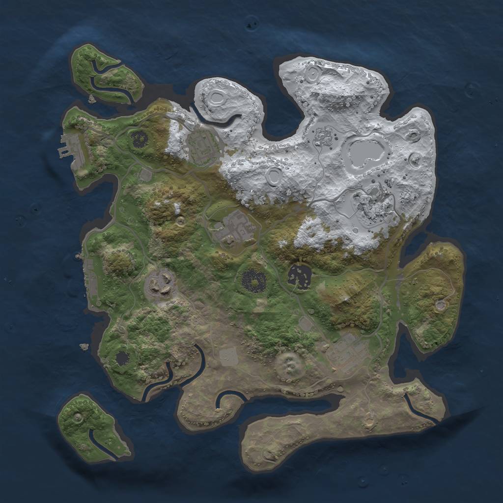 Rust Map: Procedural Map, Size: 3000, Seed: 1788284985, 14 Monuments