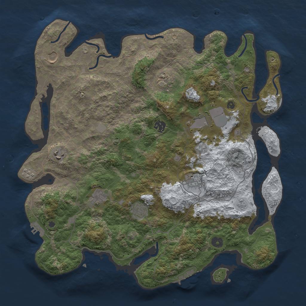 Rust Map: Procedural Map, Size: 4000, Seed: 8192, 17 Monuments