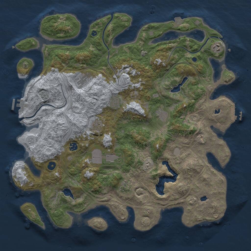 Rust Map: Procedural Map, Size: 4500, Seed: 1337280341, 15 Monuments