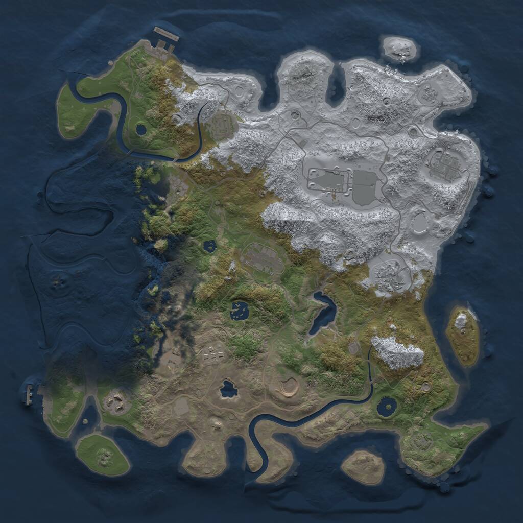 Rust Map: Procedural Map, Size: 4000, Seed: 110511, 17 Monuments