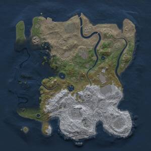 Thumbnail Rust Map: Procedural Map, Size: 3500, Seed: 160858677, 15 Monuments