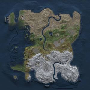 Thumbnail Rust Map: Procedural Map, Size: 3500, Seed: 160858677, 14 Monuments