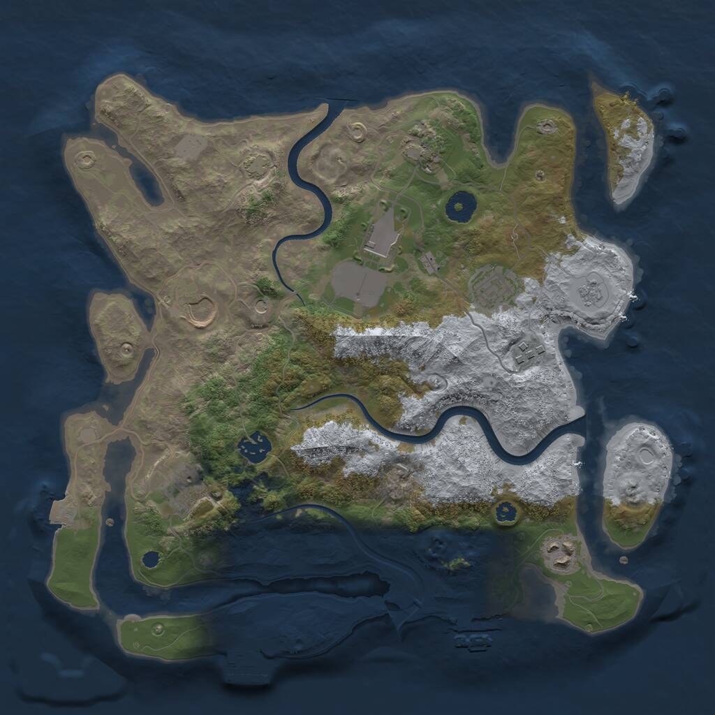 Rust Map: Procedural Map, Size: 3500, Seed: 8123, 14 Monuments