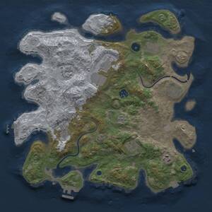 Thumbnail Rust Map: Procedural Map, Size: 3700, Seed: 1230405918, 15 Monuments