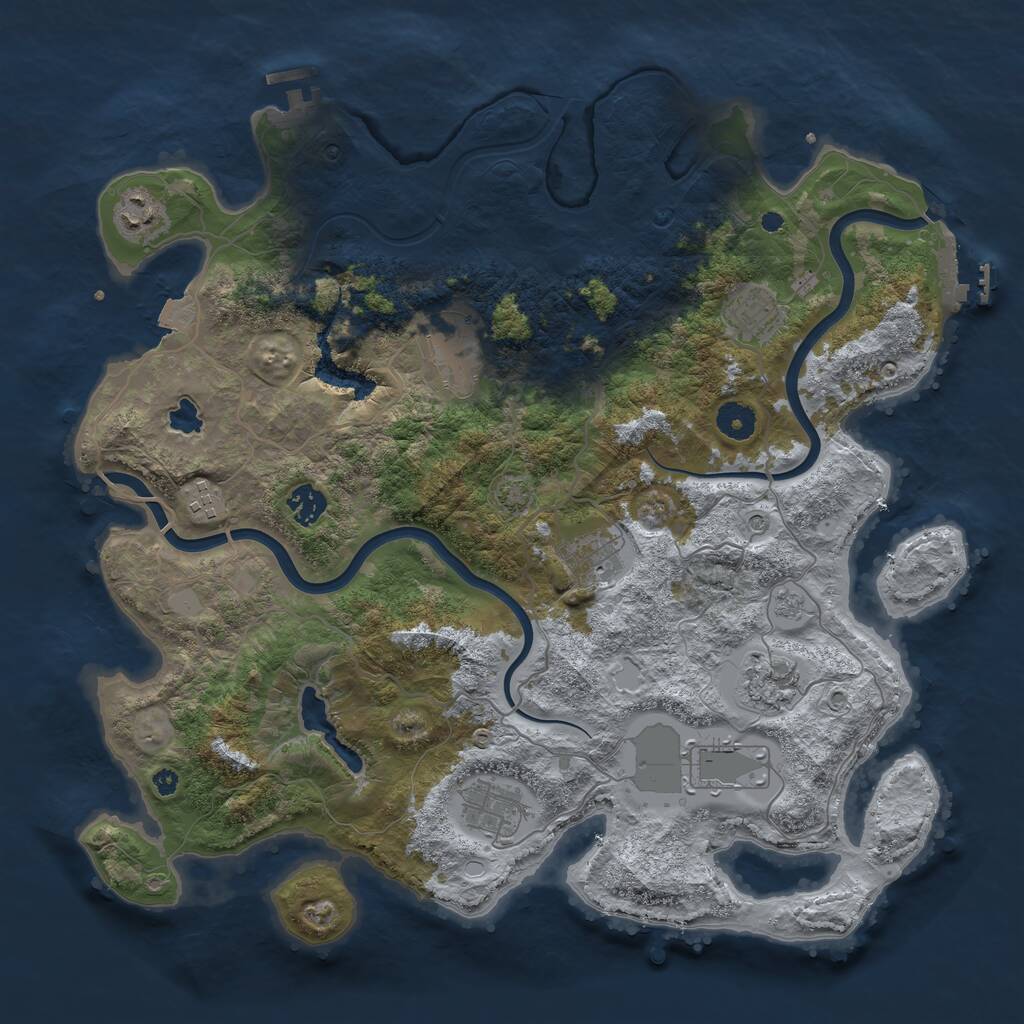 Rust Map: Procedural Map, Size: 4000, Seed: 84526845, 15 Monuments