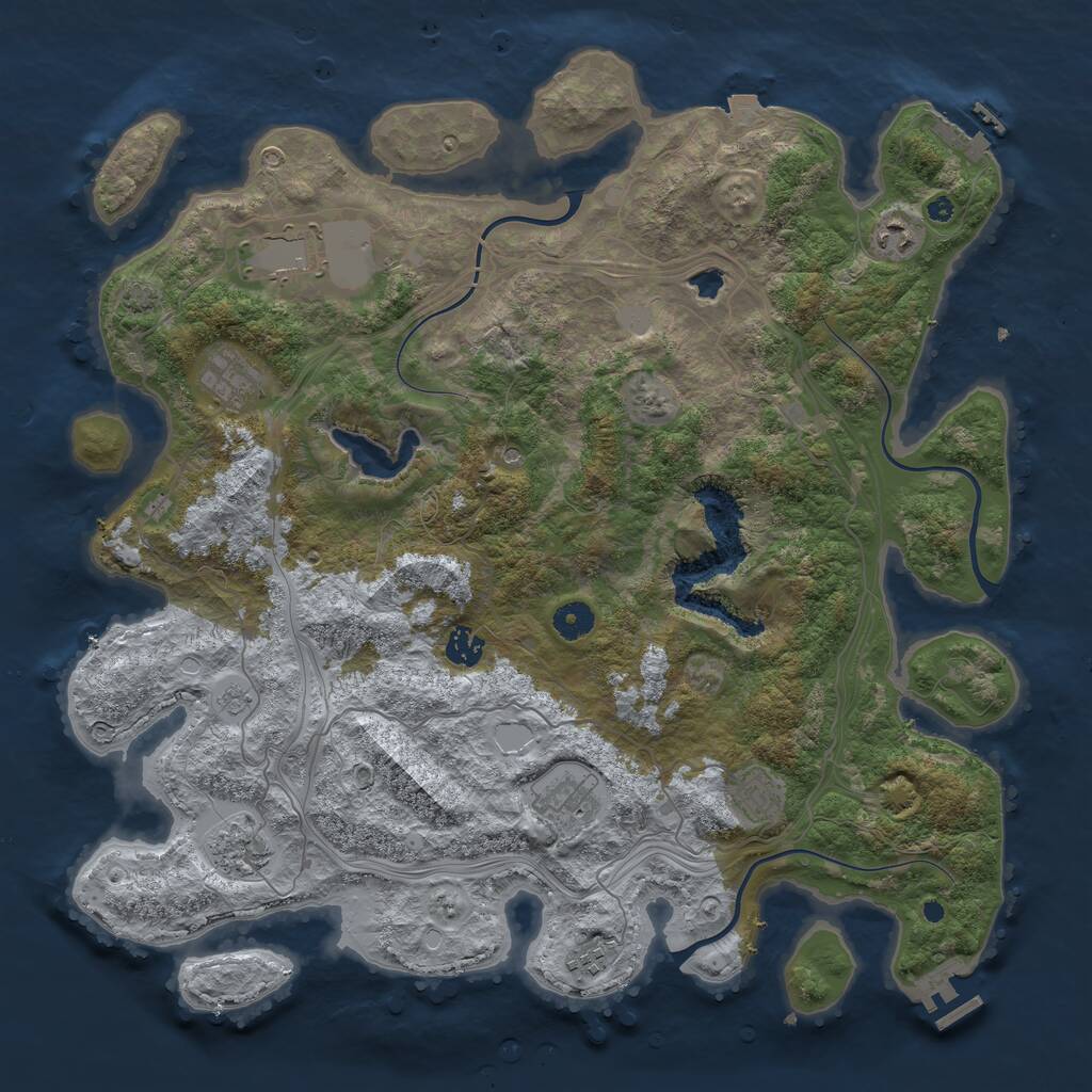 Rust Map: Procedural Map, Size: 4250, Seed: 1246774501, 14 Monuments
