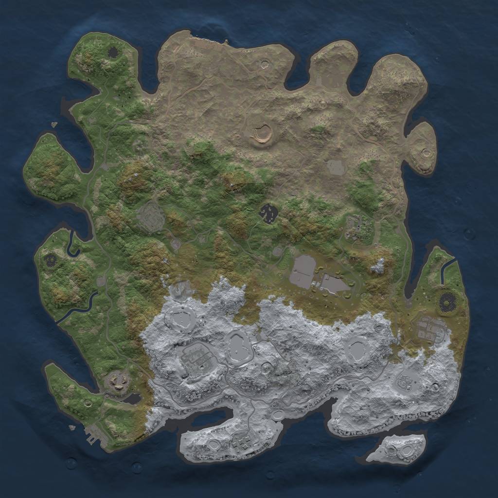 Rust Map: Procedural Map, Size: 4000, Seed: 1367605918, 18 Monuments