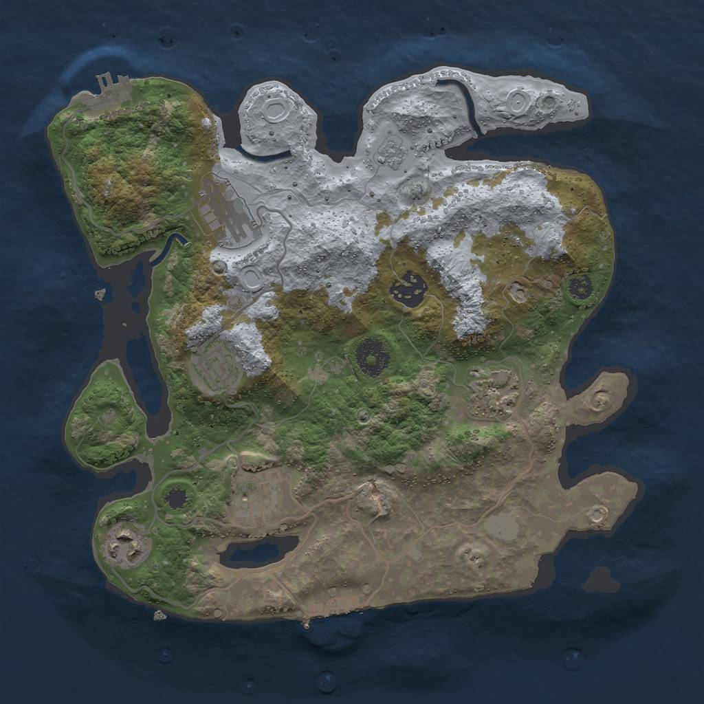 Rust Map: Procedural Map, Size: 3000, Seed: 2029103098, 14 Monuments