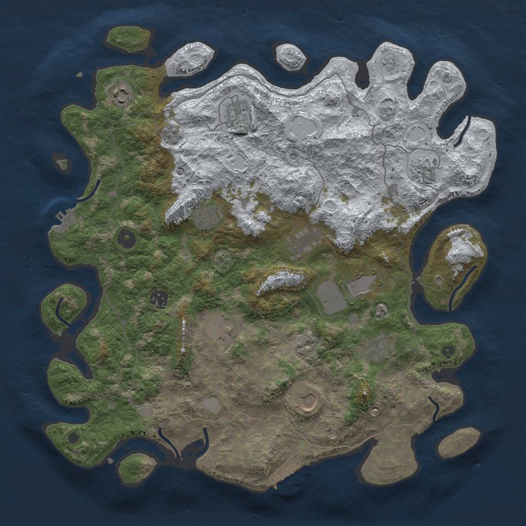 Rust Map: Procedural Map, Size: 4240, Seed: 13825, 20 Monuments