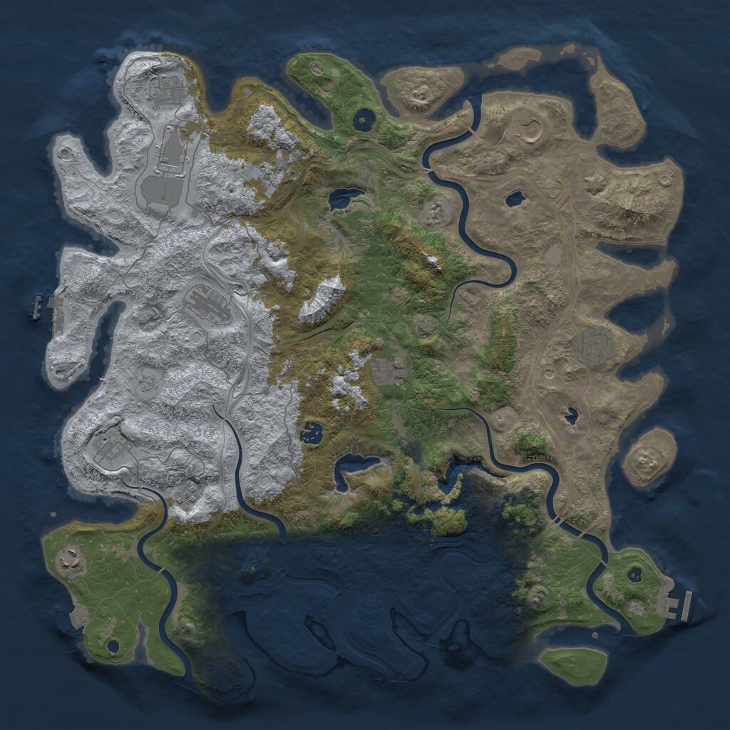 Rust Map: Procedural Map, Size: 4800, Seed: 31543, 17 Monuments