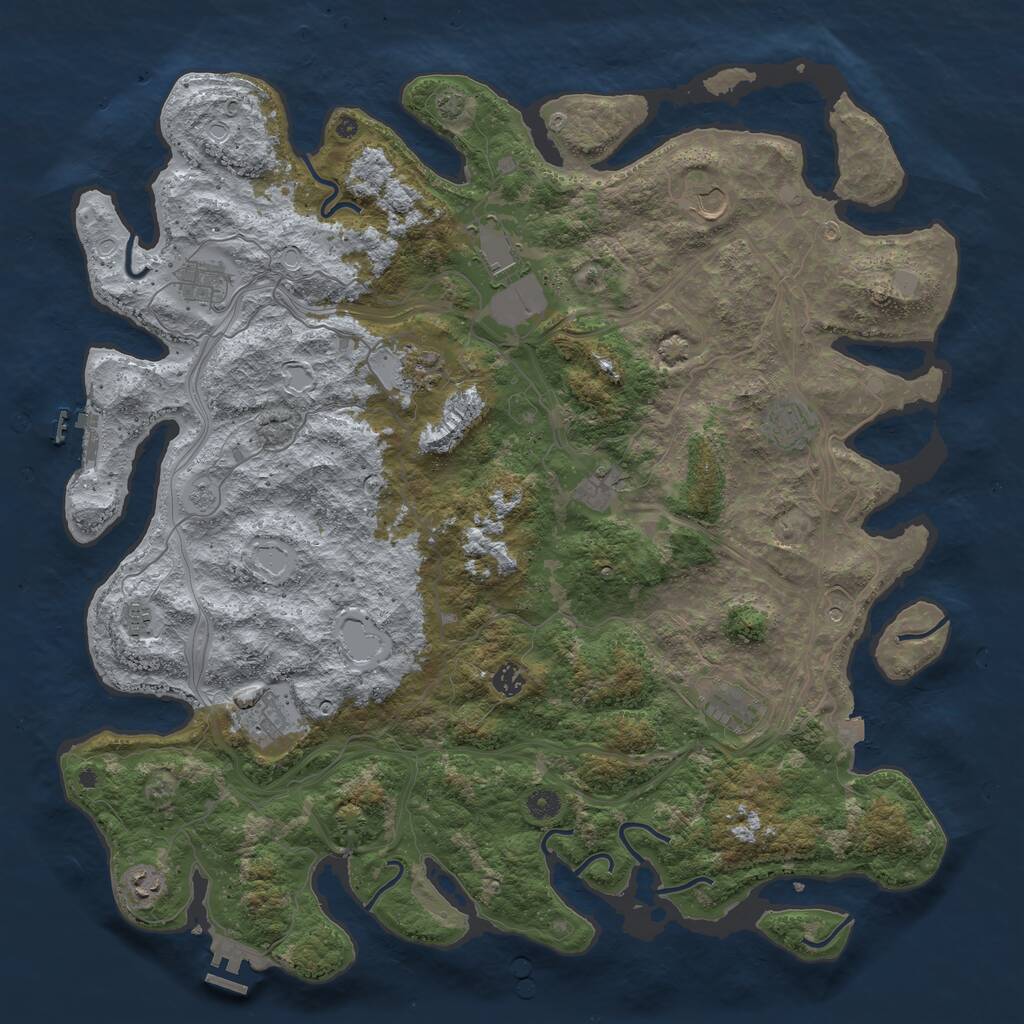 Rust Map: Procedural Map, Size: 4800, Seed: 31543, 17 Monuments