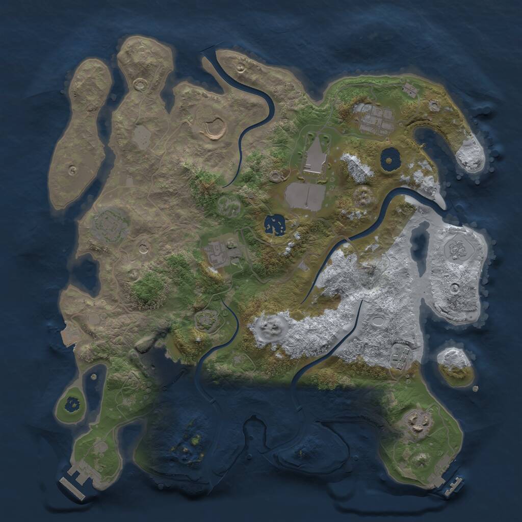 Rust Map: Procedural Map, Size: 3500, Seed: 1583171859, 15 Monuments