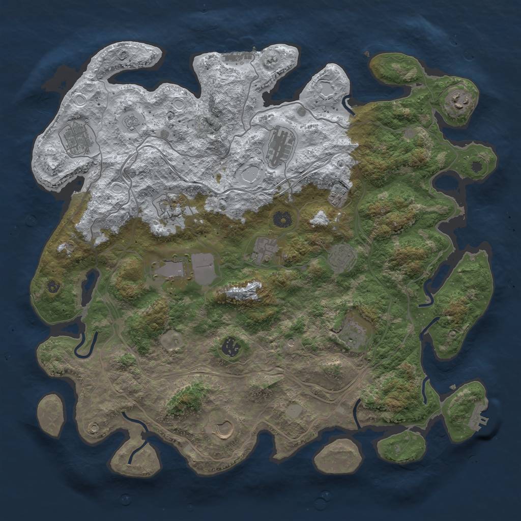 Rust Map: Procedural Map, Size: 4250, Seed: 970194960, 20 Monuments