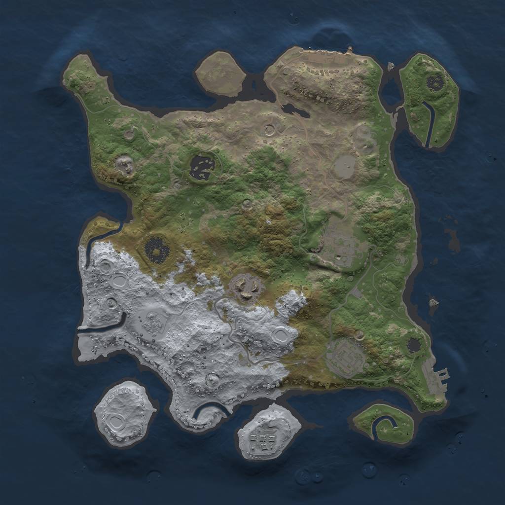 Rust Map: Procedural Map, Size: 3000, Seed: 149200882, 14 Monuments