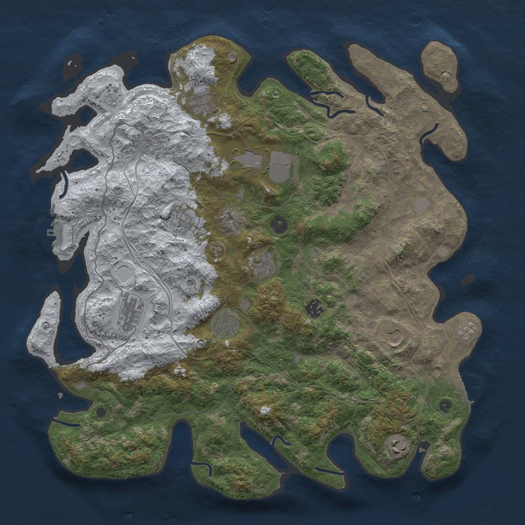 Rust Map: Procedural Map, Size: 4500, Seed: 929046809, 19 Monuments