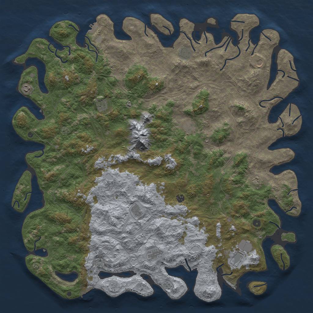 Rust Map: Procedural Map, Size: 6000, Seed: 1854906122, 20 Monuments