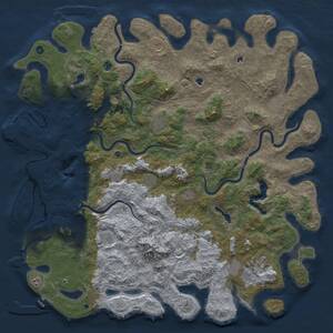 Thumbnail Rust Map: Procedural Map, Size: 6000, Seed: 1854906122, 17 Monuments