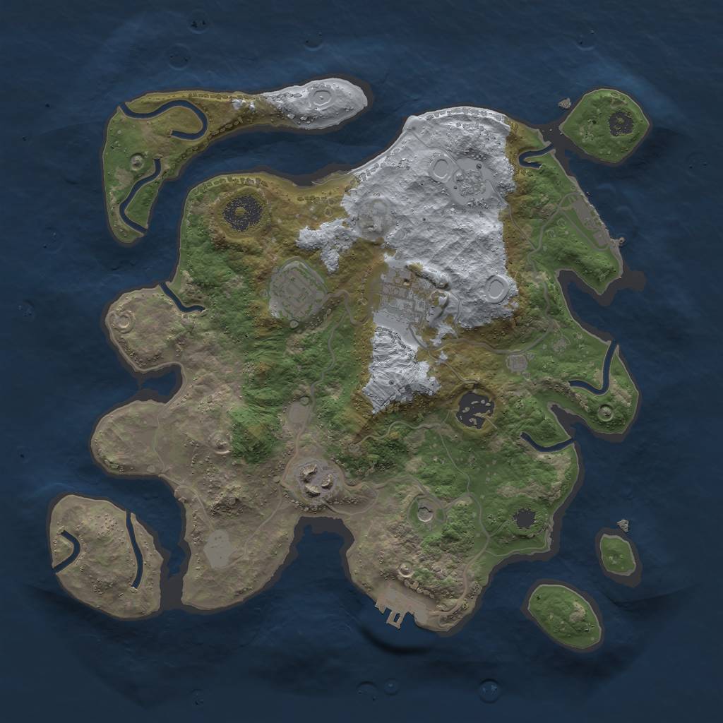 Rust Map: Procedural Map, Size: 3000, Seed: 1055619611, 13 Monuments